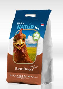 Baromfitrágya pelletált  5 kg BIO-Fer Natur (NPK:4,2,3, Ca:6) Coex betétfüles tasakban.