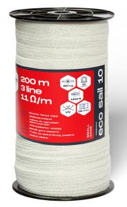 FS8284014 Eco sail 10 villanypásztor szalag fehér / 11 ohm/m, 60 kg, 200 m, 10 mm/