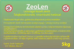 ZeoLen – Lenolajjal kezelt zeolitTalajkondícionáló, rovarriasztó hatással 5kg